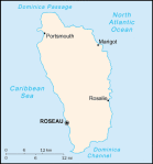 Dominika - mapa kraju