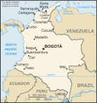 Kolumbia - mapa kraju