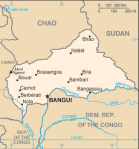 Republika Środkowoafrykańska - mapa kraju