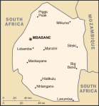 Swaziland / Suazi - mapa kraju