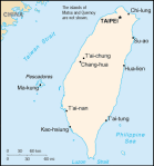 Tajwan - mapa kraju